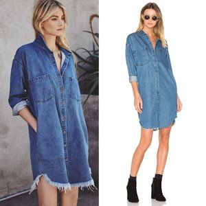 Rails Grayson Blue Denim Button-Up Mini Dress